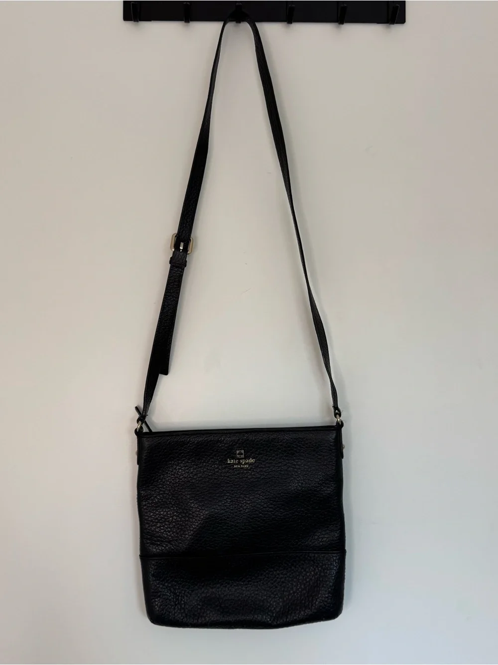 Kate Spade Black Leather Crossbody Bag Strap Southport Avenue Cora Minimalist